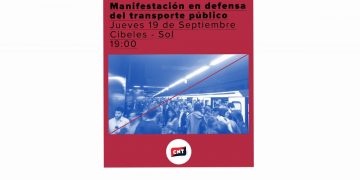 Manifestación en defensa del transporte público